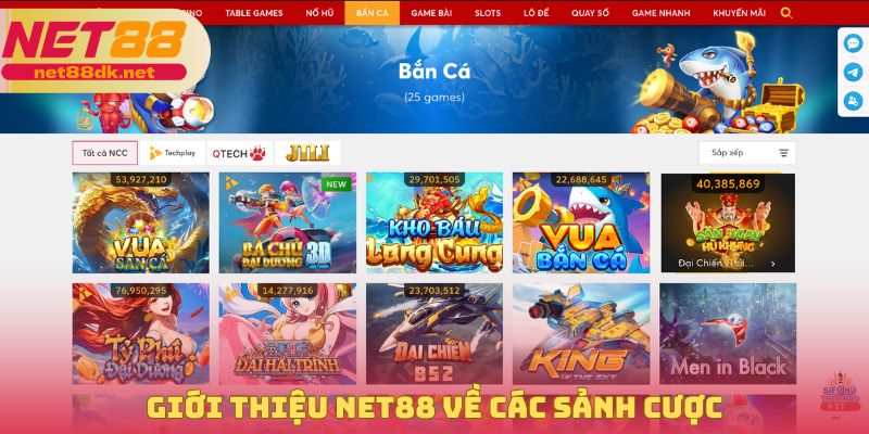 Giới thiệu NET88 về các sảnh cược