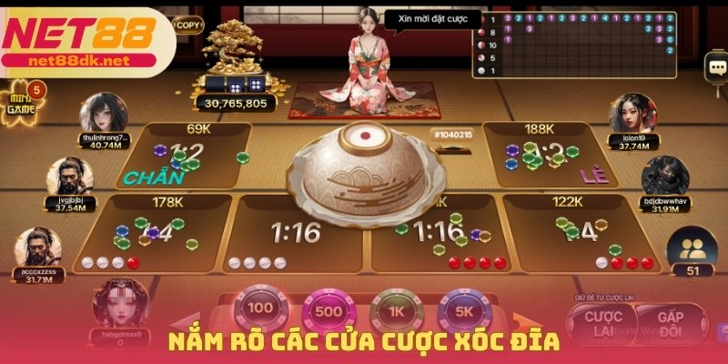 Nắm rõ các cửa cược xóc đĩa